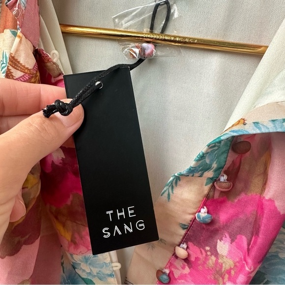 NWT The Sang Floral Botanical Drop Waist Patchwork Button Up Dress - Picture 3 of 13